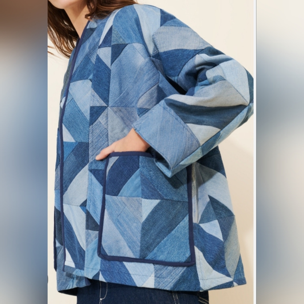 Free People Sissel Edelbo Patchworked Denim Jacket